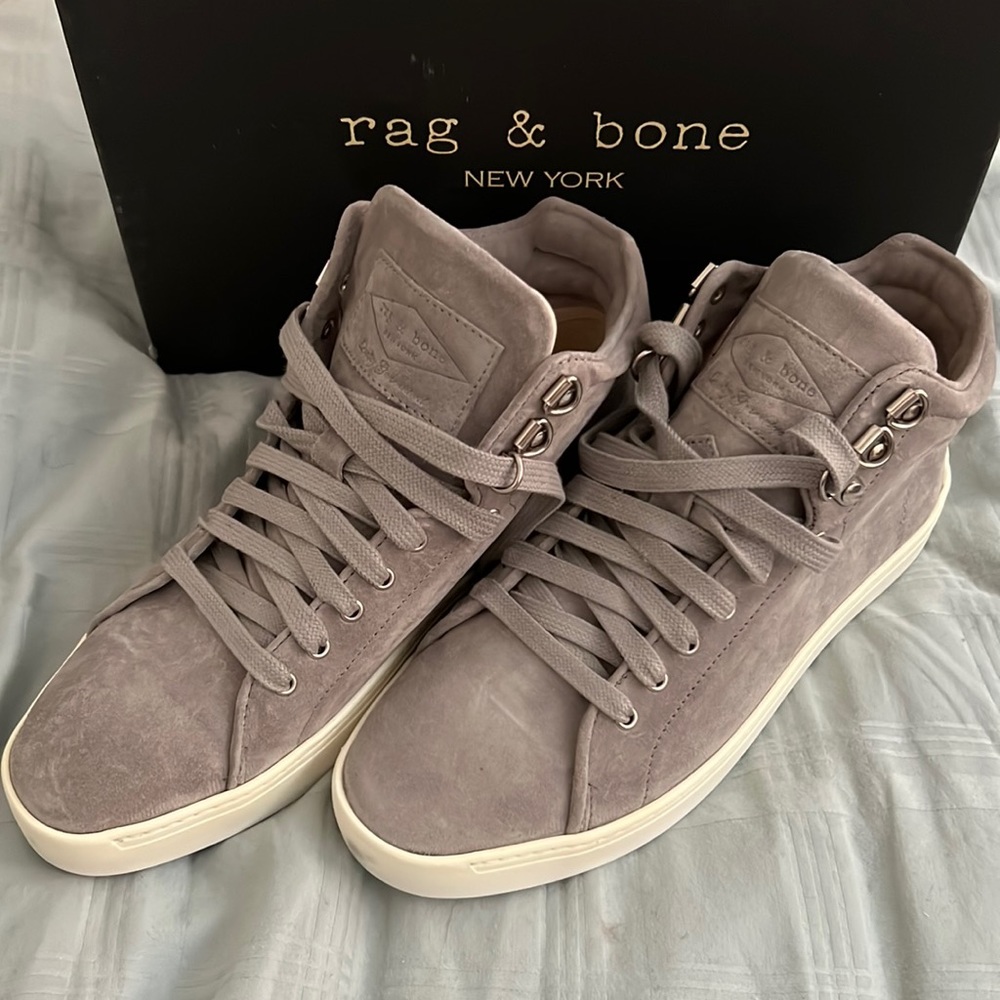 Rag & Bone light grey Kent high top sneakers
